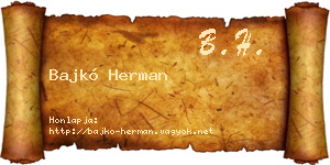 Bajkó Herman névjegykártya